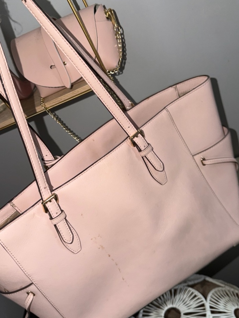 Michael Kors Blush Pink Leather Shoulder Tote
